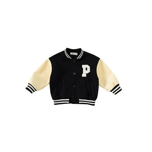 子供服 ジャケット 秋冬 子供 男の子 女の子 配色 アルファベット スポーツ 野球服 アウター 厚手 ベビー カーディガン 80 90 100 110 120 130 140 ブラック ピンク系 グリーン