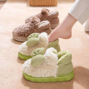 ルームシューズ レディース 蝶結び 厚底 スリッパ 秋冬 保温 防寒 暖かい 滑り止め ふわふわ もこもこ かわいい 室内履き あったか シューズ