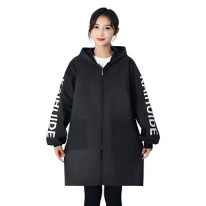 エプロン 男女兼用 長袖 防水 防汚 撥水 厚手 裏起毛 保温 ワーク 割烹着 作業着 かわいい 無地 黒 紺 ピンク グレー 赤 秋冬