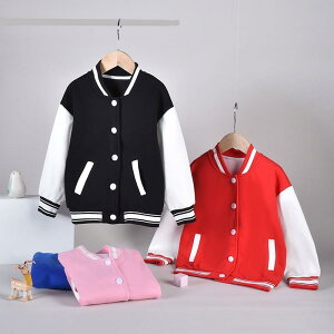 ジャケット キッズ 男の子 子供服 韓国風 野球服 アウター トップス 春秋 普段着 通学 90cm 100cm 110cm 120cm 130cm 140cm 150cm 160cm 170cm カラー: ブルー ピンク レッド ブラック