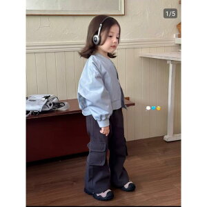 ジャケット キッズ 女の子 子供用 野球 服 セットアップ 秋物 綿 混紡 ゆったり カジュアル 上下 2点セット アウター パンツ