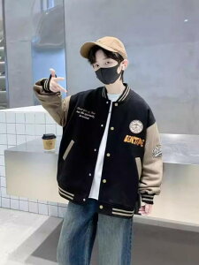 子供服 ジャケット 男の子 春秋 中童 大童 ボーイズ 野球服風 アウター 長袖 トップス スポーティー カジュアル ブラック 飛行機柄