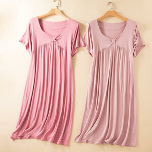 ワンピース レディース 部屋着 Vネック モダール 半袖 膝丈 ゆったり 薄手 リラックス ウェア 大きいサイズ ブラック ピンク系 グリーン