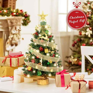 �N���X�}�X�c���[ ��� �~�j 60cm PVC �d�r�� LED ���C�g ����t�� �Z�b�g