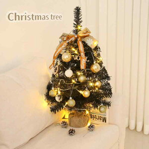 �N���X�}�X�c���[ ��� 60cm �� �u���b�N �I�[�i�����g LED ���� �f�R���[�V���� PVC