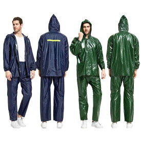 レインコート 男性用 レインウェア 上下セット 防水 撥水 透湿 アウトドア ワーク 登山 作業用 釣り 采茶 海ブルー オックスフォード
