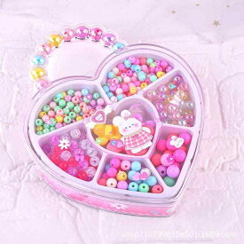 ビーズ おもちゃ 子供用 女の子 DIY 知育玩具 手作り キット アクリル カラフル かわいい 手提げ 収納ケース付き プレゼント