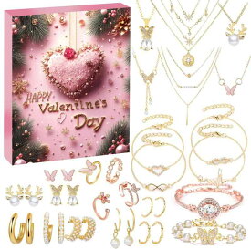 アクセサリー レディース ギフト ネックレス 24個 日めくり アドベントカレンダー イヤリング ピアス バレンタインデー クリスマス 合金製 星座 ハート 花 カートゥーン 幾何学 アニマル アルファベット ドロップ 雪の結晶 鹿