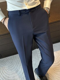 パンツ メンズ 男性用 ビジネス スラックス ズボン ダークグレー 美脚 ストレッチ ポリエステル混紡 フォーマル 普段使い 通勤用 オールシーズン