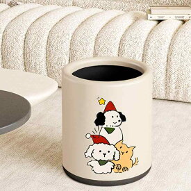 ゴミ箱 北欧風 二層式 リビング 寝室 トイレ かわいい おしゃれ ダストボックス 12L プラスチック製 クリスマスドッグ 緑杉 簡約ウサギ 英字