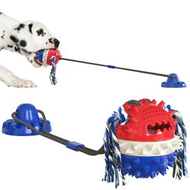 犬用おもちゃ 吸盤付き 噛むおもちゃ 歯磨きボール TPR素材 ペット用品 強力吸盤 研磨 耐久性 発声おもちゃ 音が鳴る ストレス解消 知育玩具
