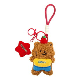 キーホルダー かわいい クマ バッグチャーム ぬいぐるみ カップル 友達 ギフト ブルー イエロー 水色 背広 Tシャツ 寝巻き 10cm 11cm