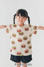 子供服 半袖Tシャツ 男の子 女の子 nico hrat（ニコフラート）ハンバーガー Tシャツ 綿100％ 90cm-140cm | 子供服 男の子 女の子 男児 女児 男 女 キッズ ジュニア トップス Tシャツ 半袖 綿100% デイリー使い 通園 通学 夏 カラフル 90 100 110 120 130 140 KG