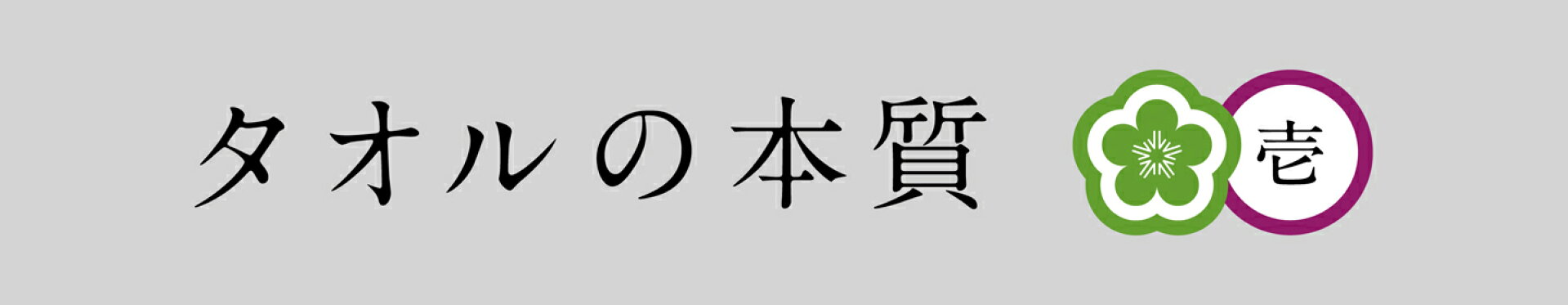 タオルの本質　壱