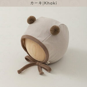 ベビー 帽子 ボンボン 耳付き ベビー帽子 ボンネット 男の子 女の子 新生児 赤ちゃん 春秋 春 秋 軽量 綿100 コットン かわいい おしゃれ 紐付き 耳当て 耳保護 ベビー服 ベビーファッション