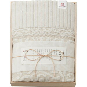 【送料無料・包装無料・のし無料】今治謹製 紋織タオル タオルケット(木箱入) ベージュ IM10038BE(A3)