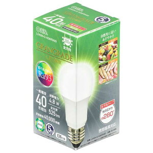 OHM �I�[���d�@�@LED�d���uGRANGRADE�v�i40�`����/Ra93/525lm/�����F/E26/�S�����z��280°/���`���Ή��j LDA5N-G AG6/RA93