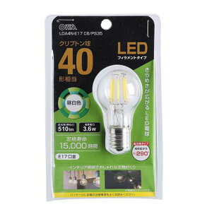 OHM �I�[���d�@�@LED�t�B�������g�^�C�v�d�� �N���v�g�����i40�`����/510 lm/3.6W/�����F/E17/�S�����z��290°�j LDA4N-E17 C6/PS35