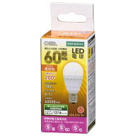 OHM オーム電機　LED電球 小形（60形相当/780lm/電球色/E17/広配光200°/密閉器具対応/断熱材施工器具対…