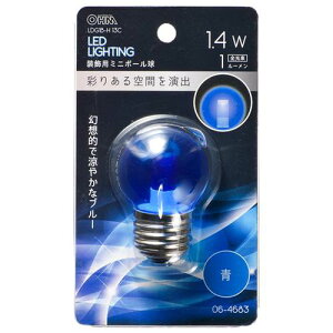 OHM �I�[���d�@�@LED�~�j�{�[�����i�����p/1.4W/1lm/�N���A�F/G40/E26�j LDG1B-H 13C
