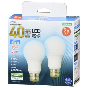 OHM �I�[���d�@�@LED�d���i40�`����/590lm/�����F/E26/�S�����z��280°/���`���Ή�/2���j LDA5D-G AG52 2P