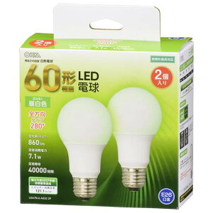 OHM �I�[���d�@�@LED�d���i60�`����/860lm/�����F/E26/�S�����z��280°/���`���Ή�/2���j LDA7N-G AG52 2P