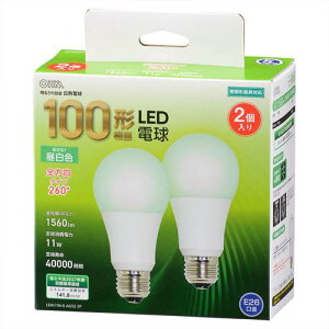 OHM �I�[���d�@�@LED�d���i100�`����/1560lm/11W/�����F/E26/�S�����z��260°/���`���Ή�/2���j LDA11N-G AG52 2P