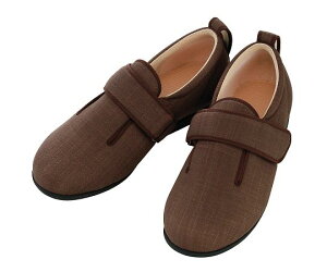 リハビリシューズお出かけ用 ダブルマジック(3E)茶 S 21.0〜21.5cm 1097