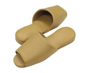 スリッパ(抗菌カラーテンダー) 前開きタイプ キャメル  4955475244014