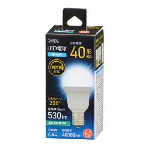 OHM �I�[���d�@ LED�d�� ���` 40�`���� �L�z��200°�����F 530 lm E17 ������Ή� LDA4D-G-E17/D AG5
