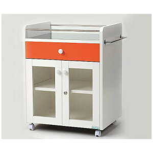 【法人様限定品 代引き不可 送料無料】シングルメディカルワゴン オレンジ 600×450×760mm 198 4562363571291