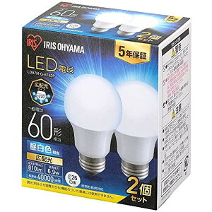 �yE26�z�A�C���X�I�[���} LED�d�� 60W�`���� �����F �������a26mm �L�z�� 2�p�b�N �����Ή� LDA7N-G-6T62P