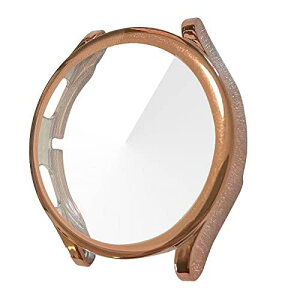 スマートウォッチ保護ケース・Galaxy Watch4 44mm用メッキ ケース/カバー 保護ケース カバー ソフトTPU製 メッキ プロテクターカバー ギャラクシーウォッチ4 耐衝撃 ソフトケース44mm(ゴールド)