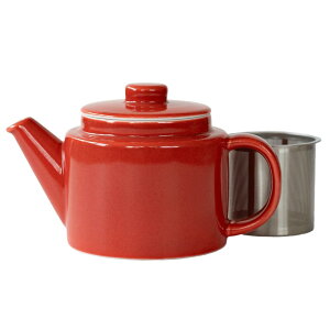 波佐見焼 急須 コモン ポット 500 ml レッド スーパー ステンレス 茶こし 付 13874