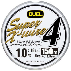 DUEL(デュエル) PEライン 1号 スーパーエックスワイヤー4 (Super X-wire 4) 150m 1号 S シルバー H3581-S