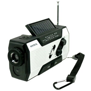 WINTECH �h�Зp �h�H��񂵏[�d FM/AM�|�[�^�u�����W�I KDR-201WP LED���C�g���� �z���C�g �g�я[�d(MicroUSB�P�[�u���A�^�C�vC�A�_�v�^�t��) ���d�r�Ή� �\�[���[�[�d