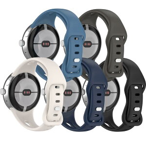 Miimall 5�_�Z�b�g|�׃^�C�v �Ή�Google Pixel Watch�V���R���o���h Google �O�[�O��Pixel Watch������TPU�o���h �V���R�� ���K�ȃf�U�C�� �V���v�� �ȒP��t Pixel Watch�E�H�b�` �Ή��o���h(�X�^�[���C�g�{