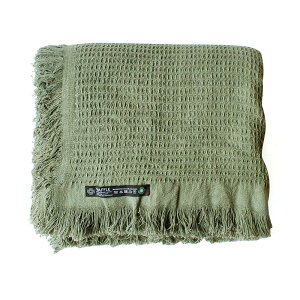 キーストーン(Key Stone) マルチカバー ワッフルスロー カーキ 150×220cm