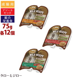 ニュートロ ワイルドレシピ 成猫用 パテタイプ 3つの味アソート 75g×各12個 (サーモン/チキン＆ビーフ/サーモン＆トラウト)