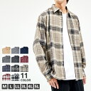 ＼【店内全品ポイント5倍】9/11 01:59まで／ ネルシャツ メンズ シャツ 長袖 無地 チェック 柄 大きいサイズ M L LL 3L 4L 5L 全11色