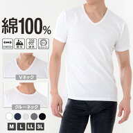 ＼【特別価格】4月11日 9:59まで！／ 綿100％インナー メンズ インナー Vネック クルーネック 半袖 肌着 …