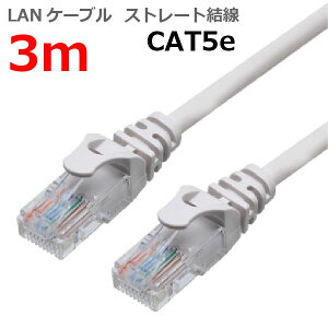 LAN�P�[�u�� CAT5e 3m �X�g���[�g �J�e�S���[5e �����P�[�u�� �ߐ܂�h�~ �X�����R�l�N�^ 1�N�ۏ� TARO'S ���C�g�O���[ CBC5E-030-LG
