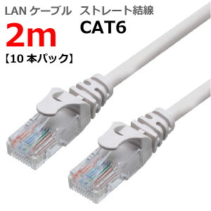 LAN�P�[�u�� CAT6 2m �X�g���[�g �J�e�S���[6 �����P�[�u�� �ߐ܂�h�~ �X�����R�l�N�^ 1�N�ۏ� TARO'S ���C�g�O���[ CBC6-020-LG ��������10�{�p�b�N