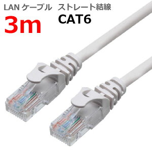 LAN�P�[�u�� CAT6 3m �X�g���[�g �J�e�S���[6 �����P�[�u�� �ߐ܂�h�~ �X�����R�l�N�^ 1�N�ۏ� TARO'S ���C�g�O���[ CBC6-030-LG