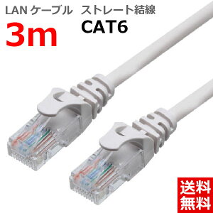 LAN�P�[�u�� CAT6 3m �X�g���[�g �J�e�S���[6 �����P�[�u�� �ߐ܂�h�~ �X�����R�l�N�^ 1�N�ۏ� TARO'S ���C�g�O���[ CBC6-030-LG �|�X�g������ ��������