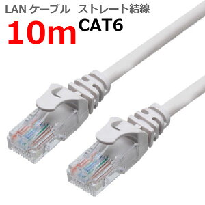 LAN�P�[�u�� CAT6 10m �X�g���[�g �J�e�S���[6 �����P�[�u�� �ߐ܂�h�~ �X�����R�l�N�^ 1�N�ۏ� TARO'S ���C�g�O���[ CBC6-100-LG