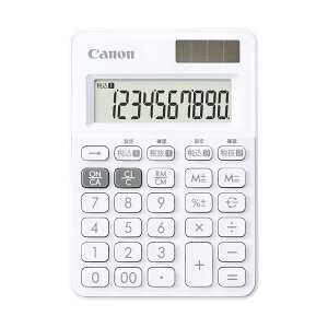 キヤノン canon カラフル電卓 10桁 スノーホワイト ミニミニ卓上サイズ W税機能搭載 LS-100WT-SW