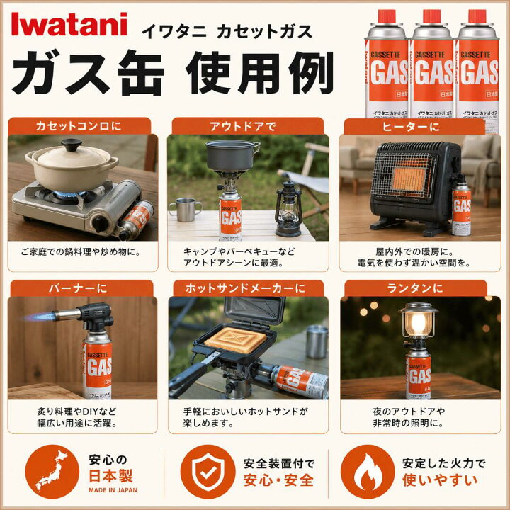 楽天市場】イワタニ iwatani ガスボンベ CB-250-OR カセットガス 缶 
