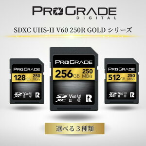 ProGrade Digital vO[hfW^ SDXC UHS-II V60 GOLD V[Y Iׂ3e 128GB 256GB 512GB | 250R [J[h SDJ[h SDXCJ[h Refresh ProΉ