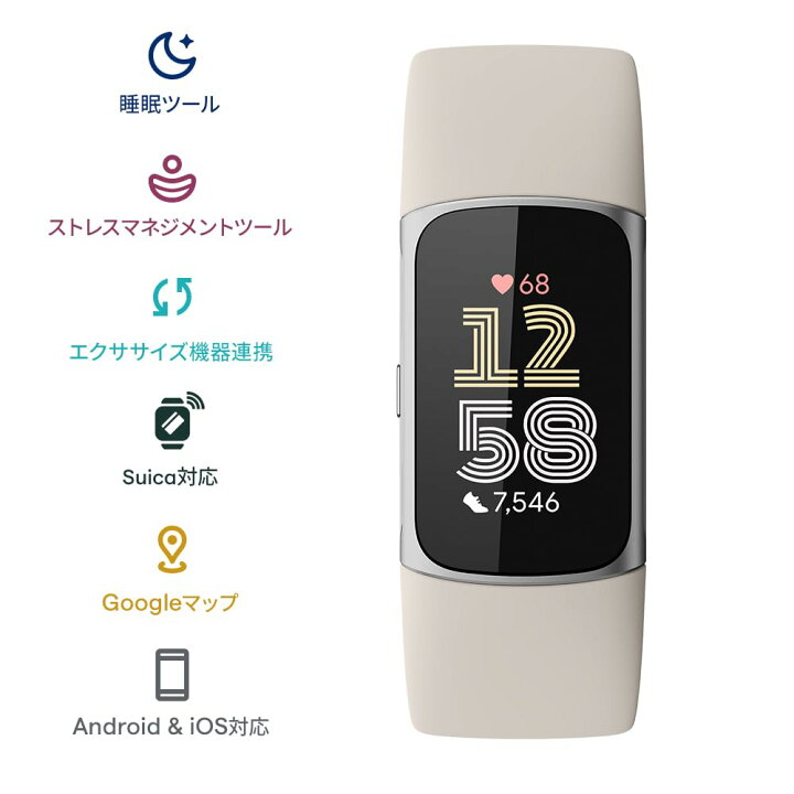楽天市場】Fitbit Charge 6 ブラック シルバー フィットビット 